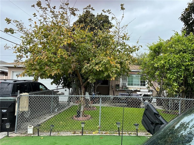 view of yard with fence