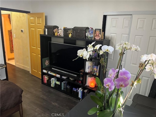 living area featuring wood finished floors