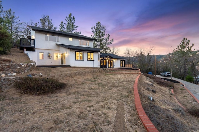 1326 Farmer Rd, Julian, CA 92036 - rear view of house with stucco siding and a deck