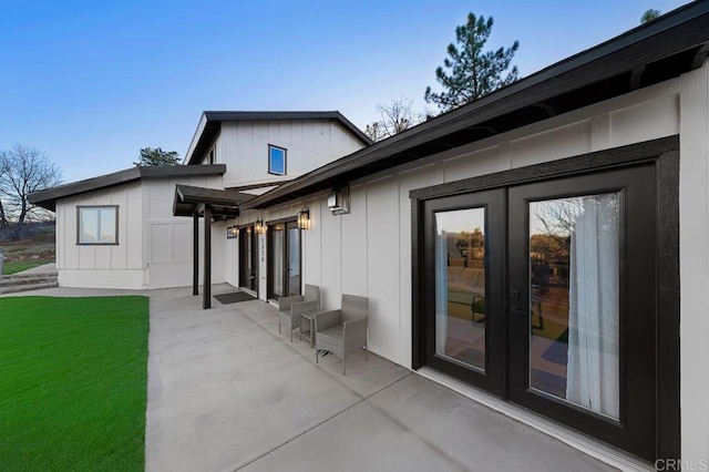 1326 Farmer Rd, Julian, CA 92036 - back of house featuring a patio, french doors, and a lawn