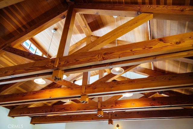 interior details featuring beamed ceiling