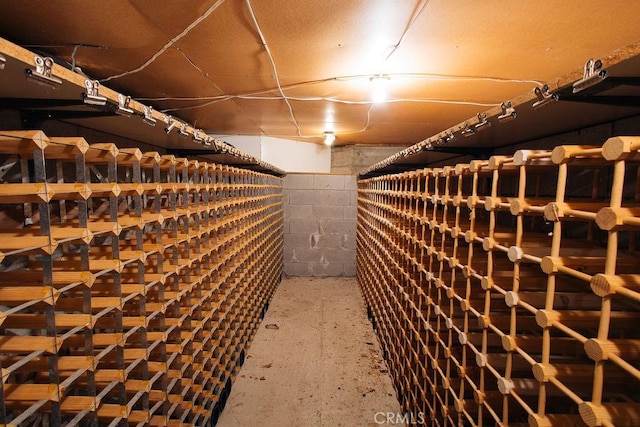 view of wine cellar