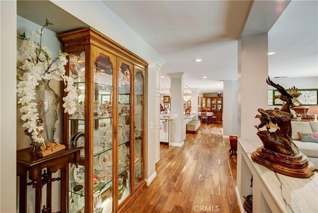 1471 Rosehill, Redlands, CA 92373 - hallway featuring light wood-style floors, recessed lighting, and baseboards