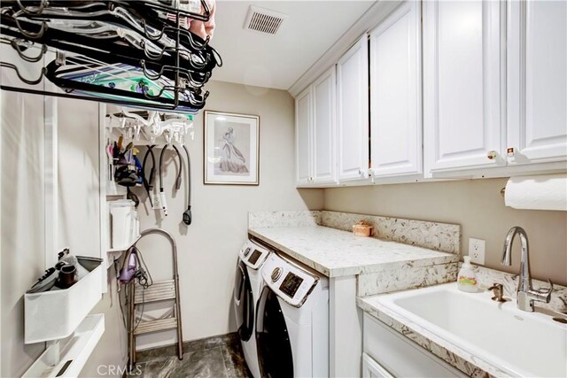 1471 Rosehill, Redlands, CA 92373 - washroom with cabinet space and independent washer and dryer