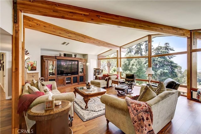 1471 Rosehill, Redlands, CA 92373 - living area featuring wood finished floors and expansive windows