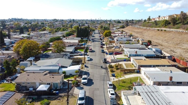 aerial view with a residential view