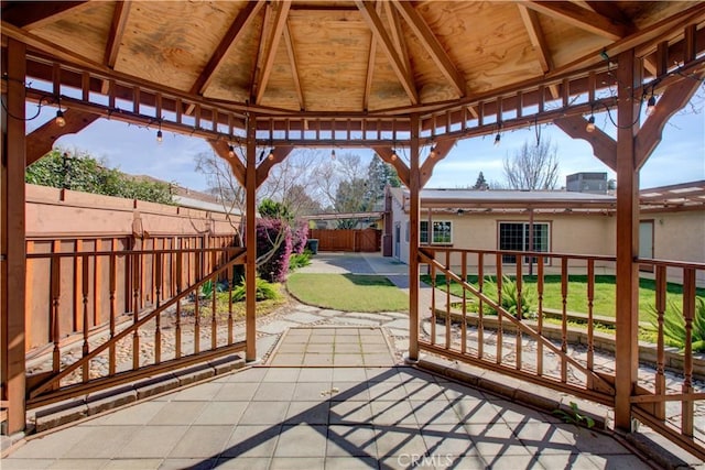 view of patio with a fenced backyard