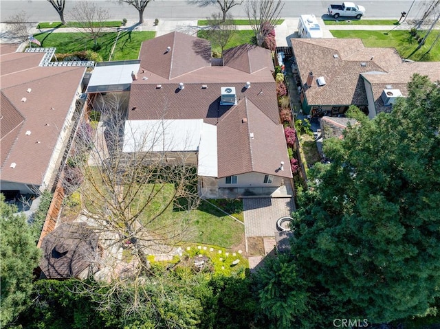 birds eye view of property with a residential view