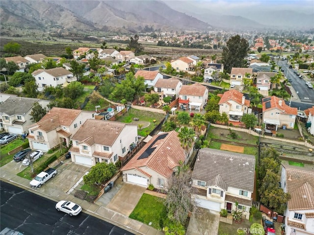 bird's eye view with a mountain view and a residential view