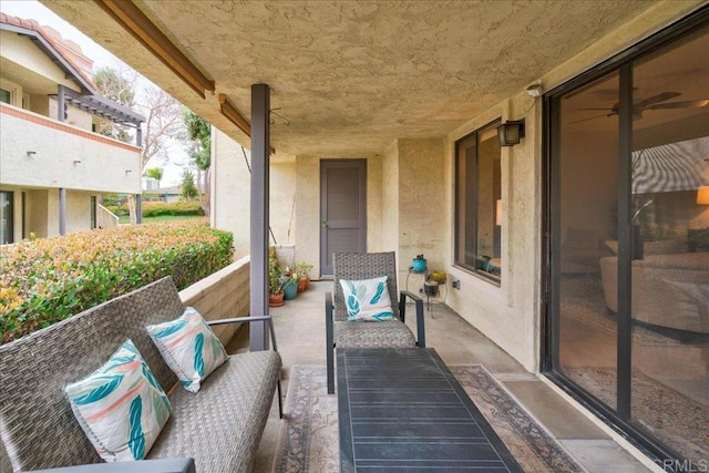 view of patio with an outdoor living space