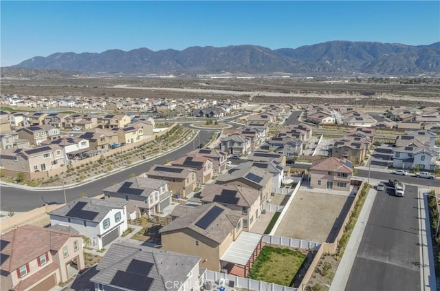 bird's eye view with a mountain view and a residential view