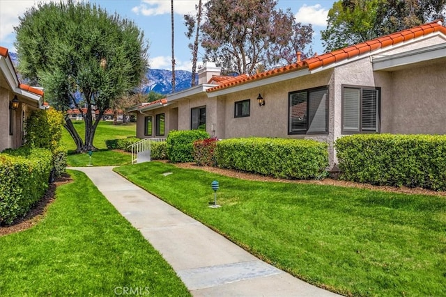 exterior space with a mountain view