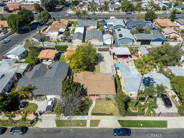 aerial view with a residential view