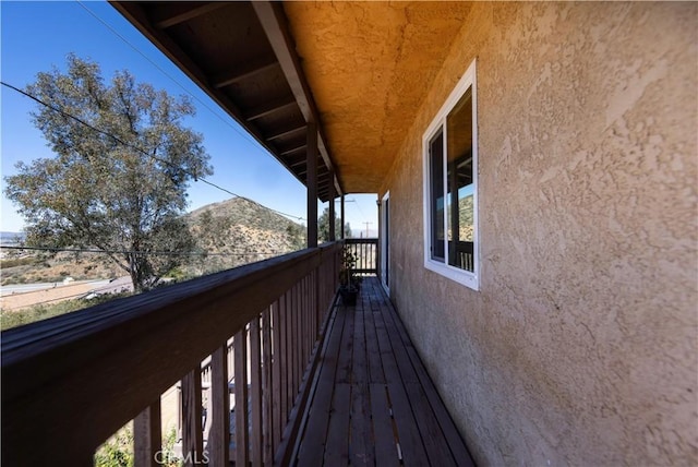 balcony with a mountain view