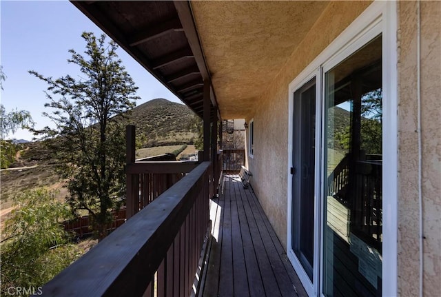 balcony with a mountain view