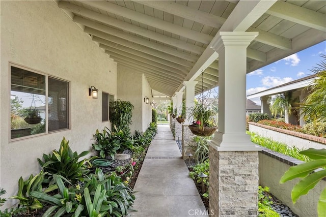 view of patio with covered porch