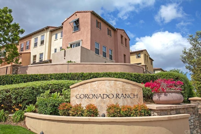 view of community sign