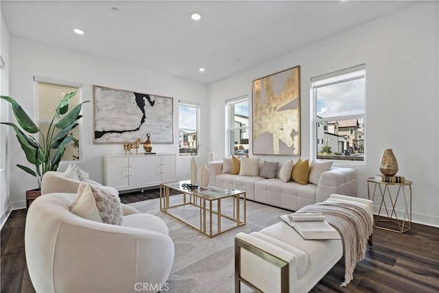 392 Baluster, Irvine, CA 92618 - living room featuring recessed lighting, baseboards, and wood finished floors