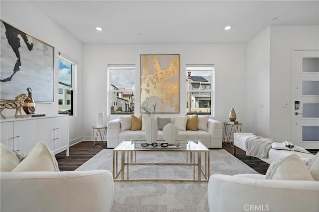 392 Baluster, Irvine, CA 92618 - living room with recessed lighting, baseboards, and wood finished floors