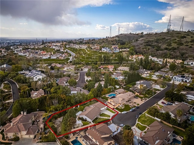 aerial view featuring a residential view