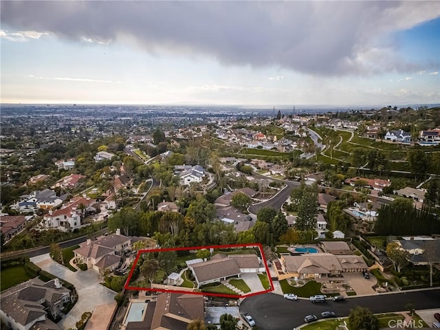 aerial view featuring a residential view