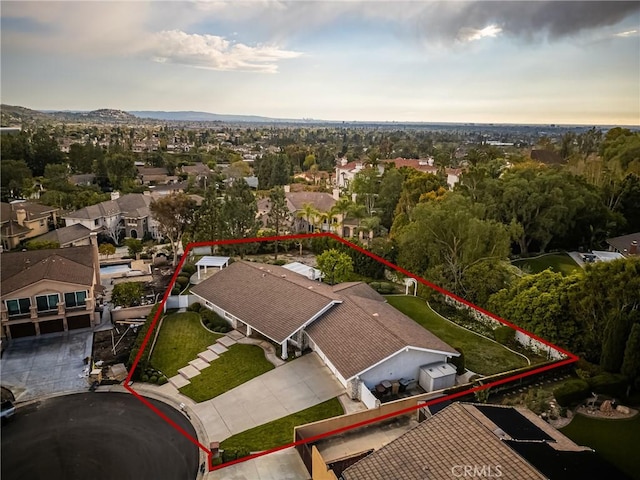 bird's eye view featuring a residential view