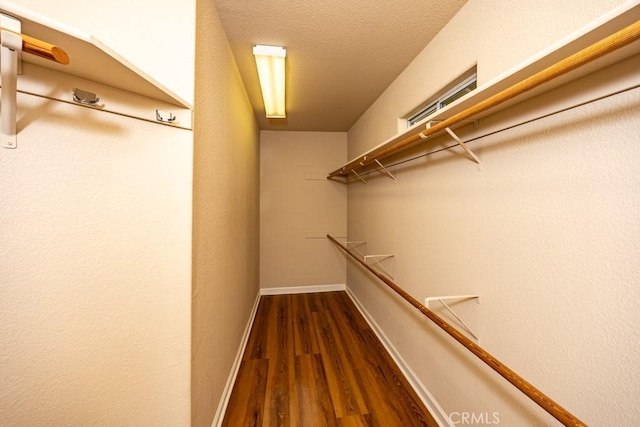 spacious closet with wood finished floors