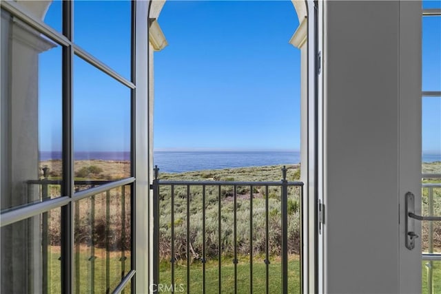 balcony with a water view