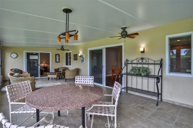 view of patio / terrace featuring ceiling fan