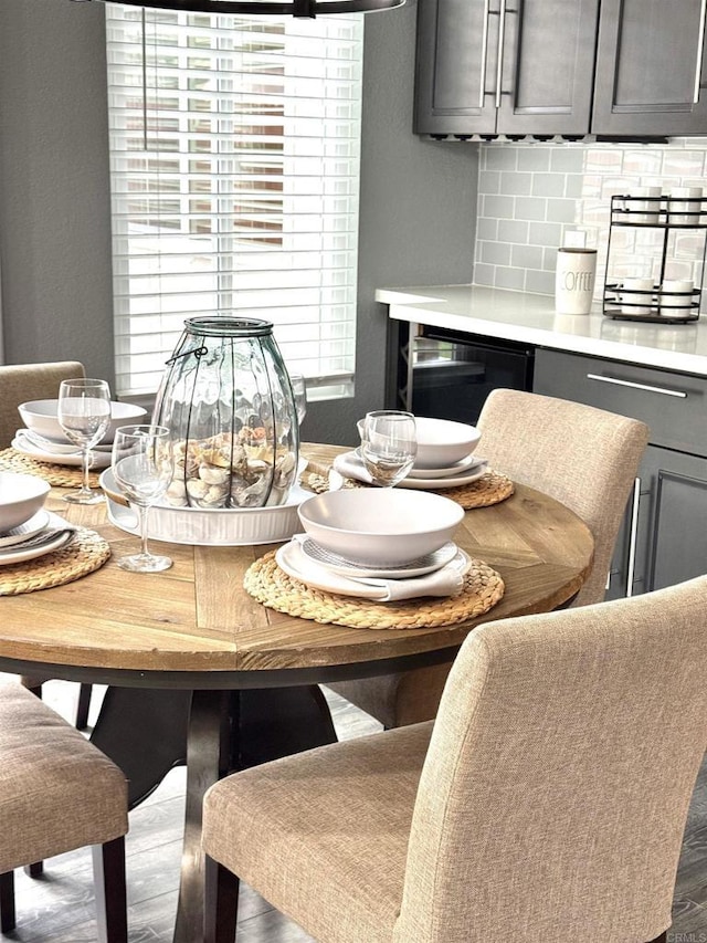 dining area featuring wood finished floors