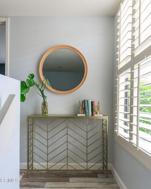 interior details featuring baseboards and wood finished floors