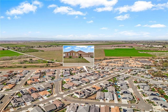 aerial view featuring a residential view