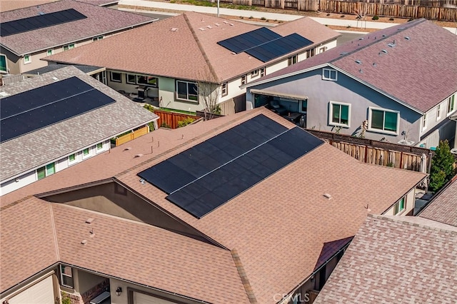 aerial view with a residential view