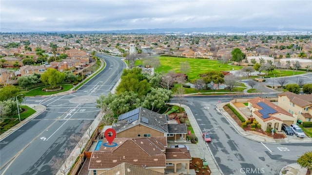 aerial view with a residential view