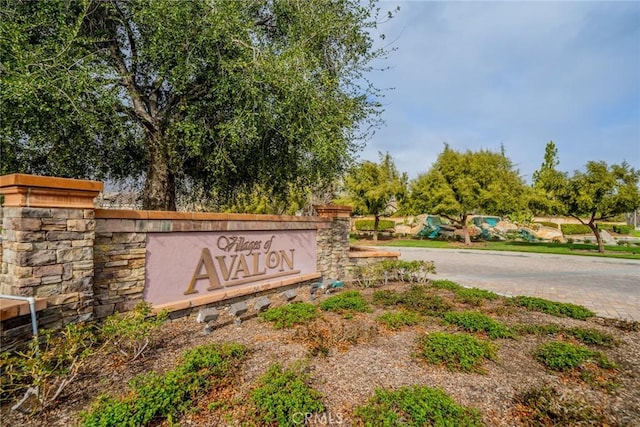 view of community sign