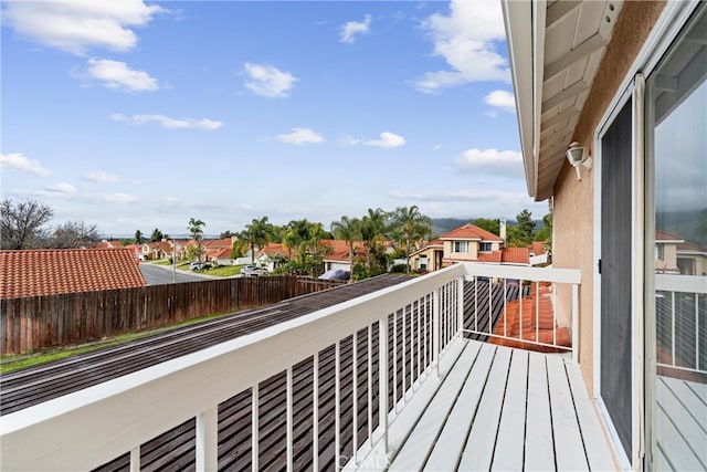 balcony featuring a residential view