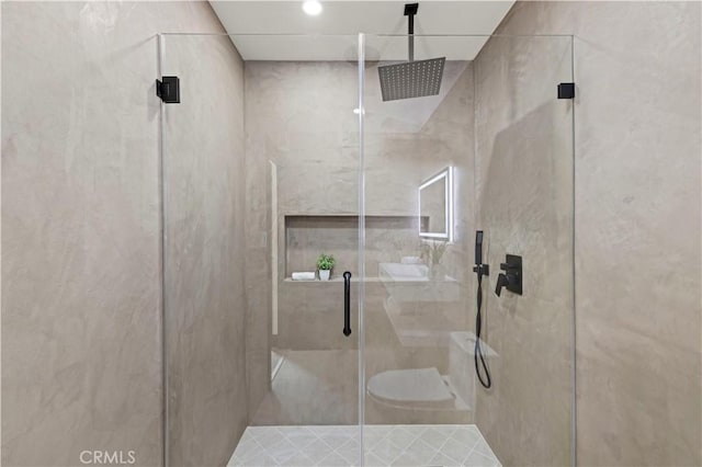 full bath featuring a shower stall