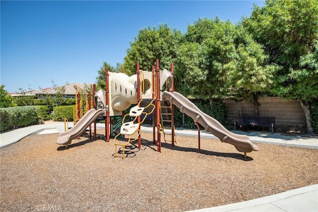 communal playground with fence