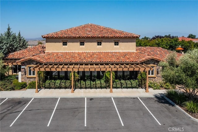 view of uncovered parking lot