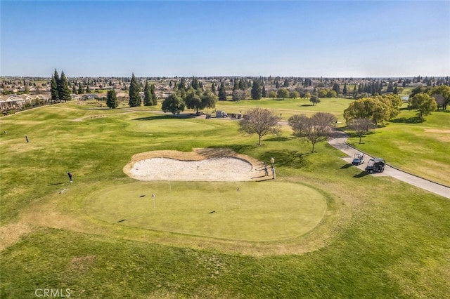 drone / aerial view featuring golf course view