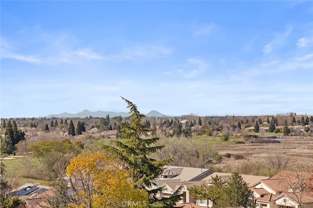 aerial view featuring a mountain view