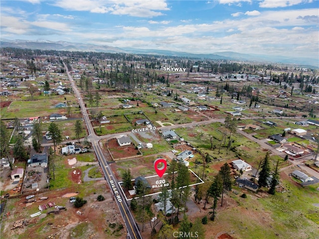 bird's eye view with a mountain view