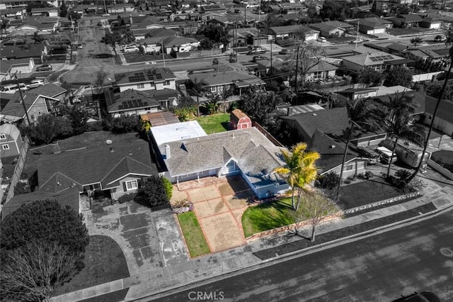 aerial view featuring a residential view