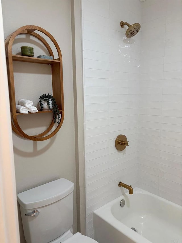 full bathroom with shower / tub combination and toilet