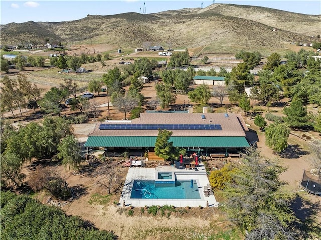 aerial view with a mountain view