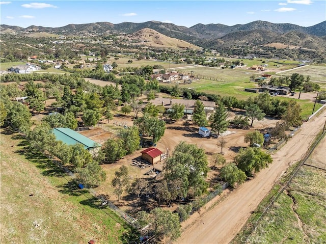 drone / aerial view with a mountain view