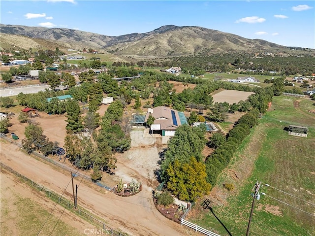 aerial view with a rural view and a mountain view