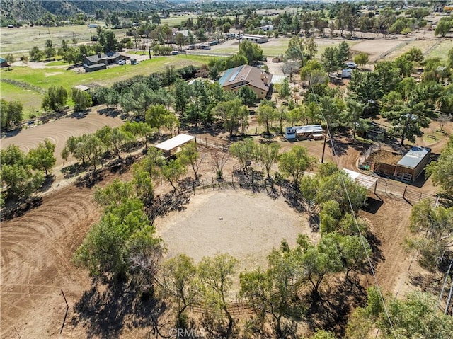 aerial view with a rural view