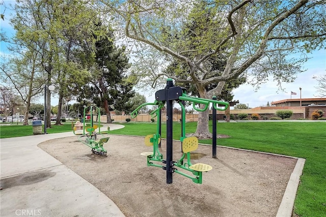 community playground with a yard