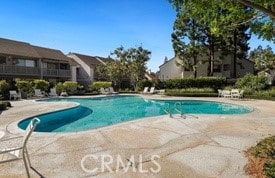 pool with a patio area